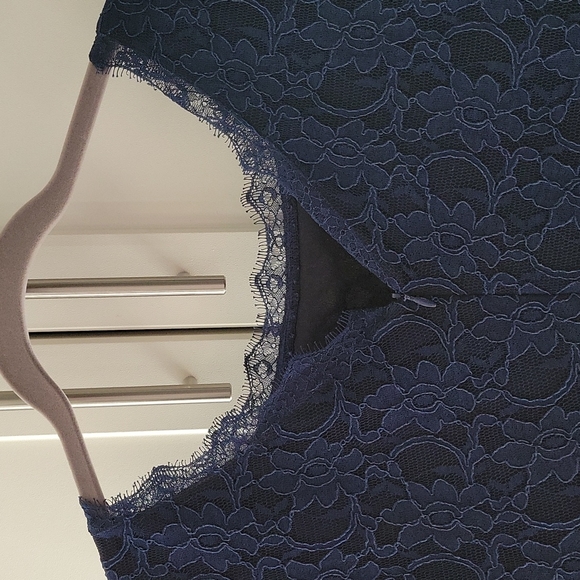Joseph Ribkoff navy, lace cocktail dress - Picture 3 of 8